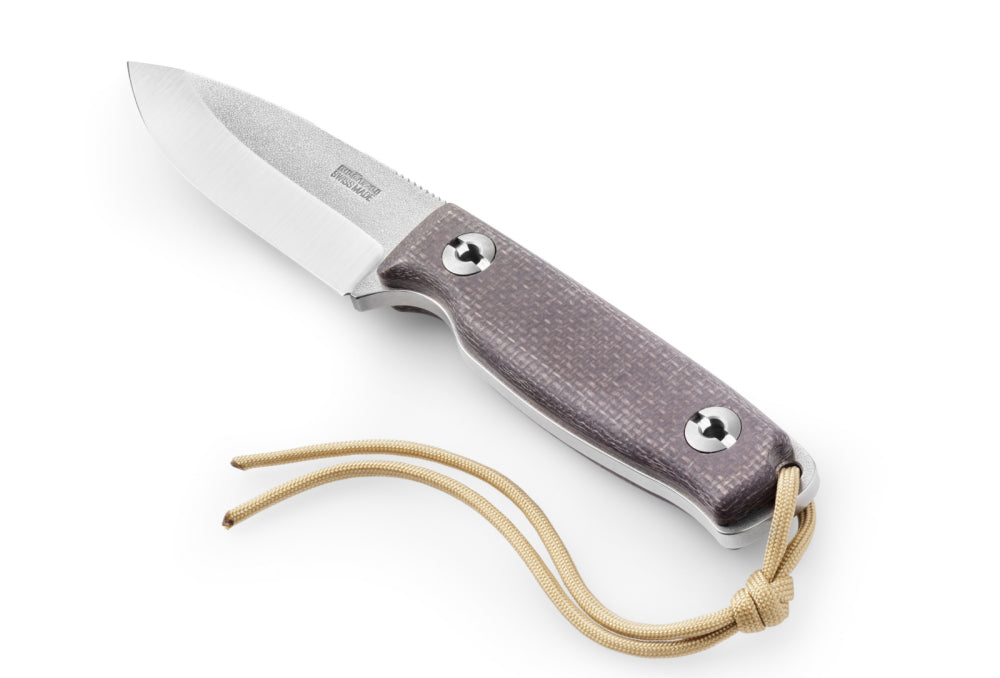 Klötzli Bushcraft Micarta Scandi Handgemachtes Outdoor-Messer aus der Schweiz