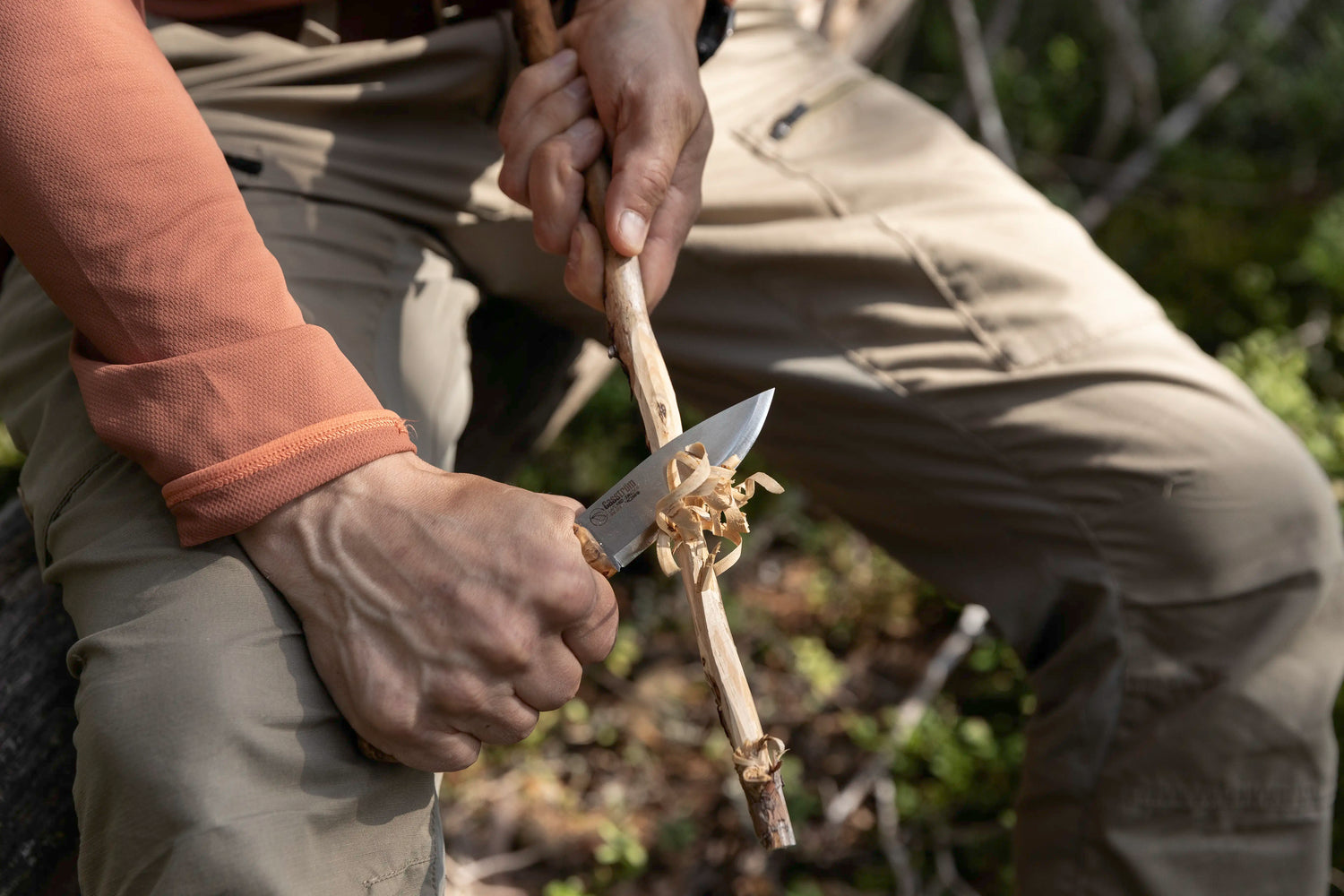 Casström No.8 SFK, Curly birch mit Feuerstahl