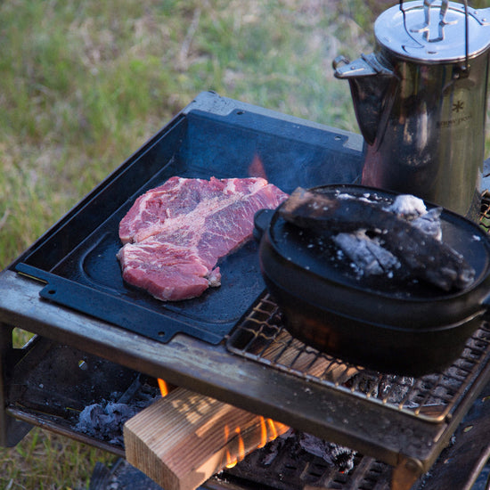 Snow Peak Grill Plate Half Deep Depth Tiefe Grillplatte für vielseitiges Outdoor-Kochen