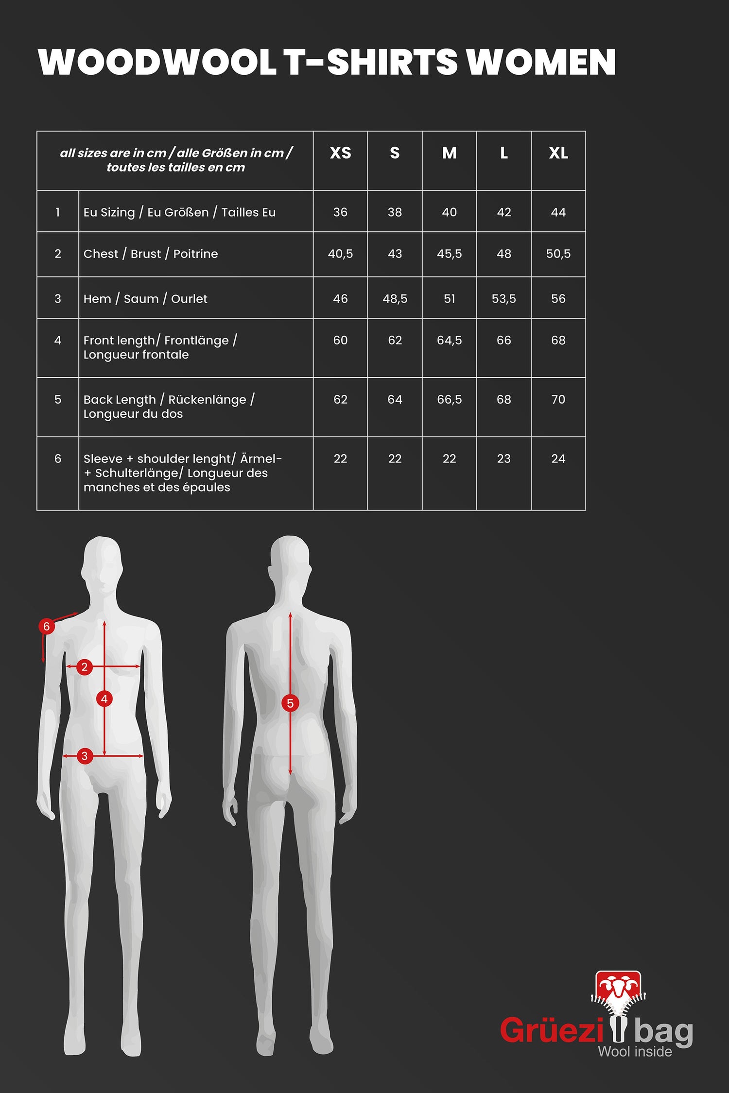 Grüezibag WoodWool T-Shirt Lady Janeway Slate Grey