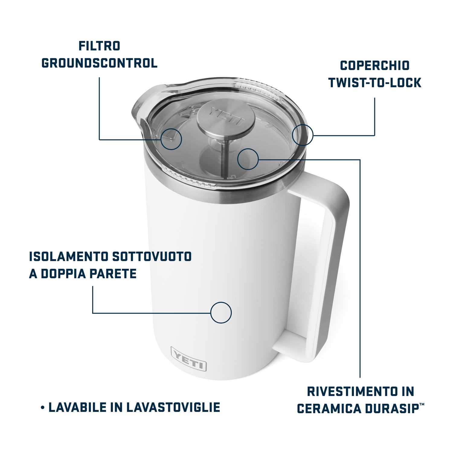Yeti Rambler® Kaffeepresse mit 34 oz (1Liter)