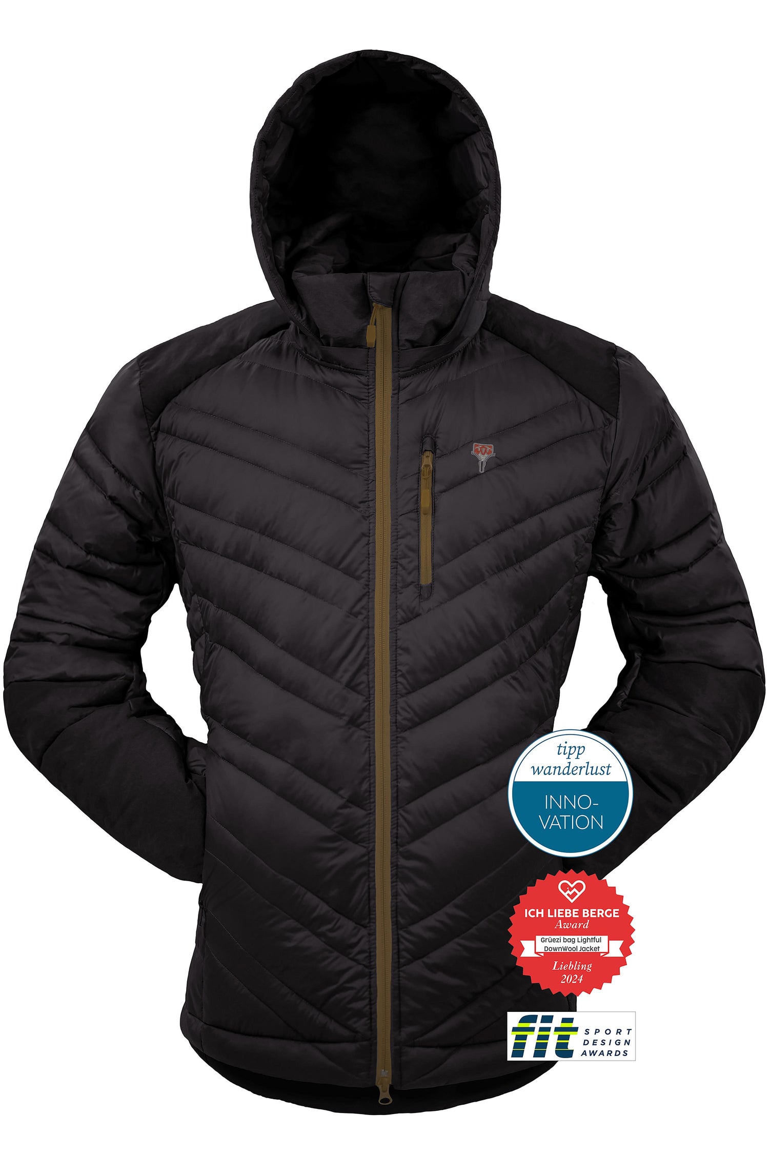 Grüezibag Lightful DownWool Jacket M Black - Mustard