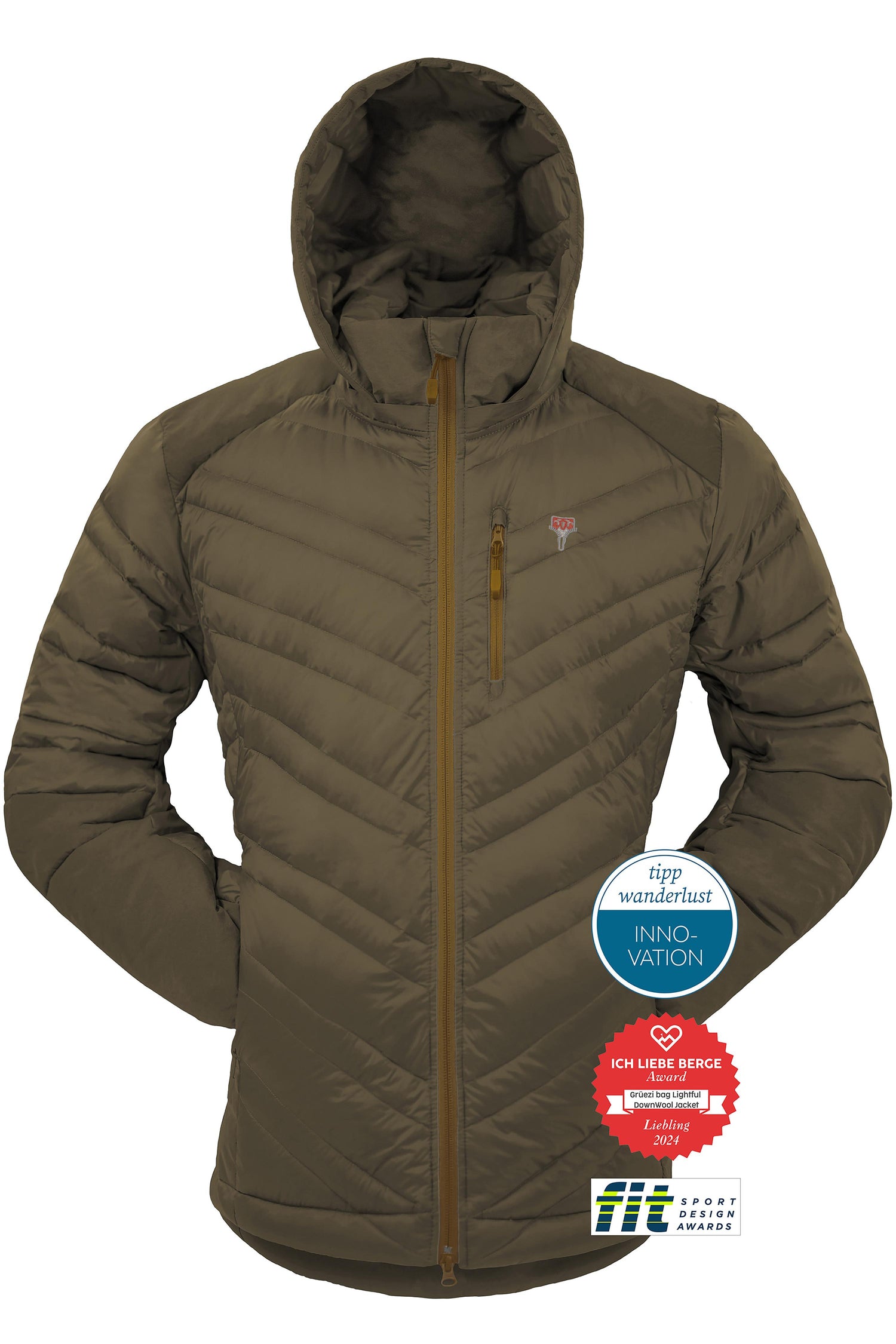 Grüezibag Lightful DownWool Jacket M Olive - Mustard