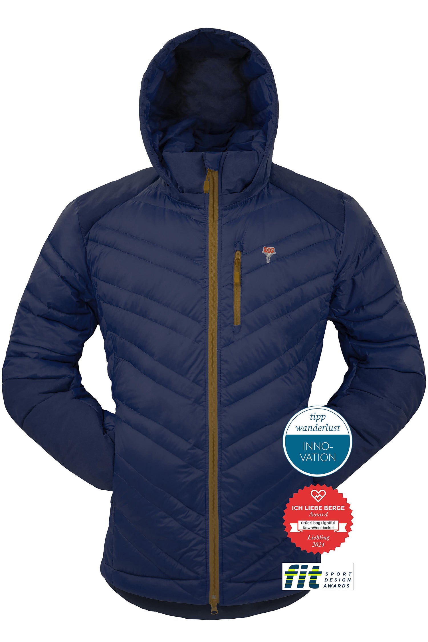Grüezibag Lightful DownWool Jacket M Saphir blue - Mustard