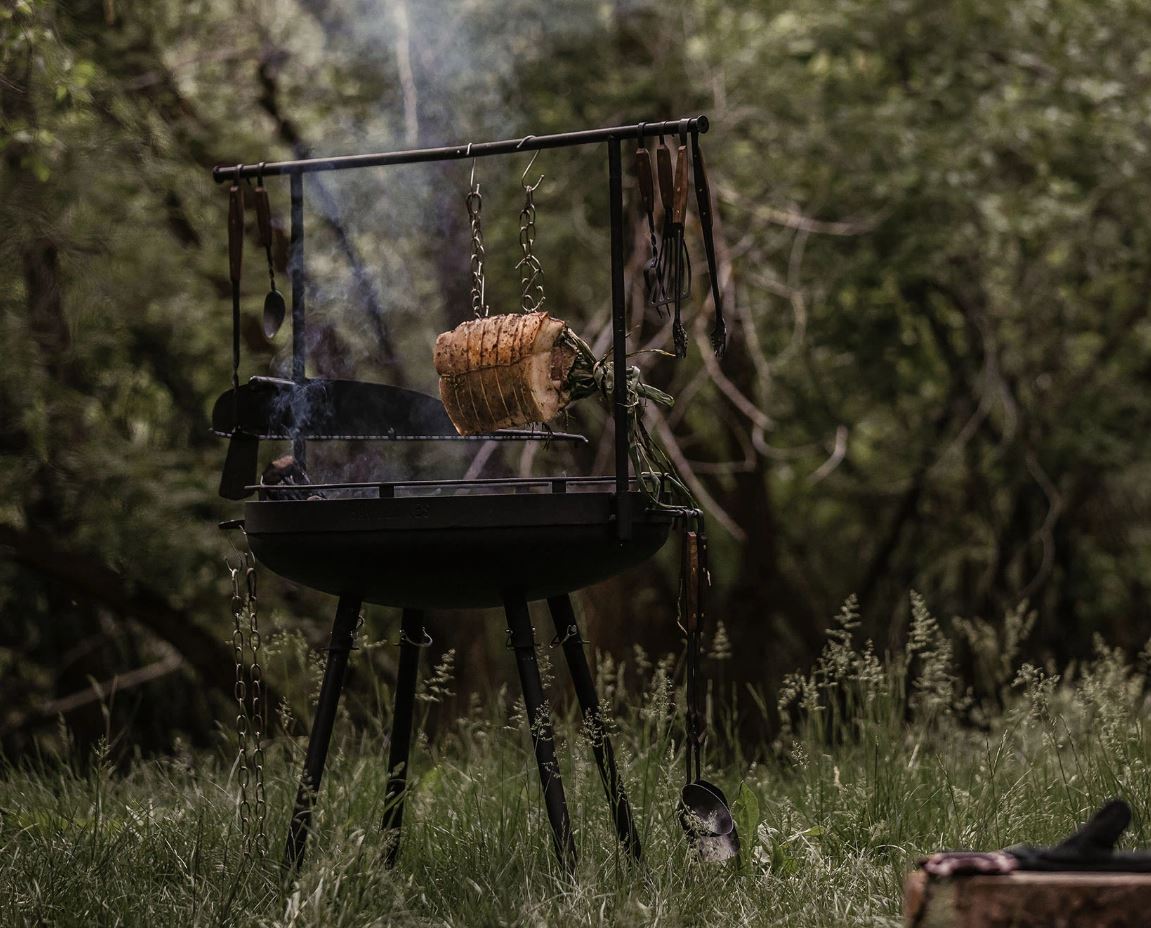 Barebones Cowboy Fire Pit Grill System