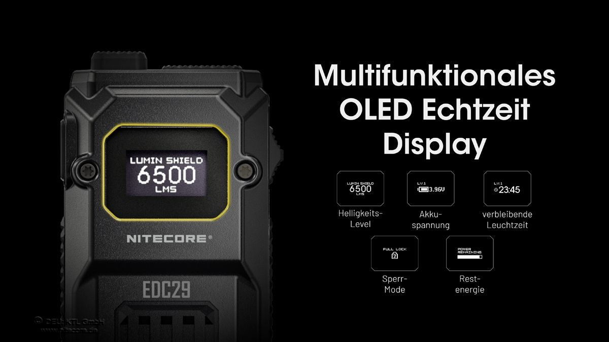 Nitecore EDC29 LUMINBLADE kompakte EDC-Taschenlampe mit 6500 Lumen