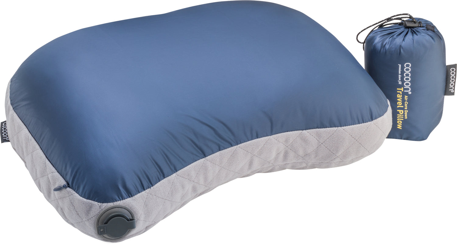 Cocoon Air Core Down Travel Pillow dark indigo/grey