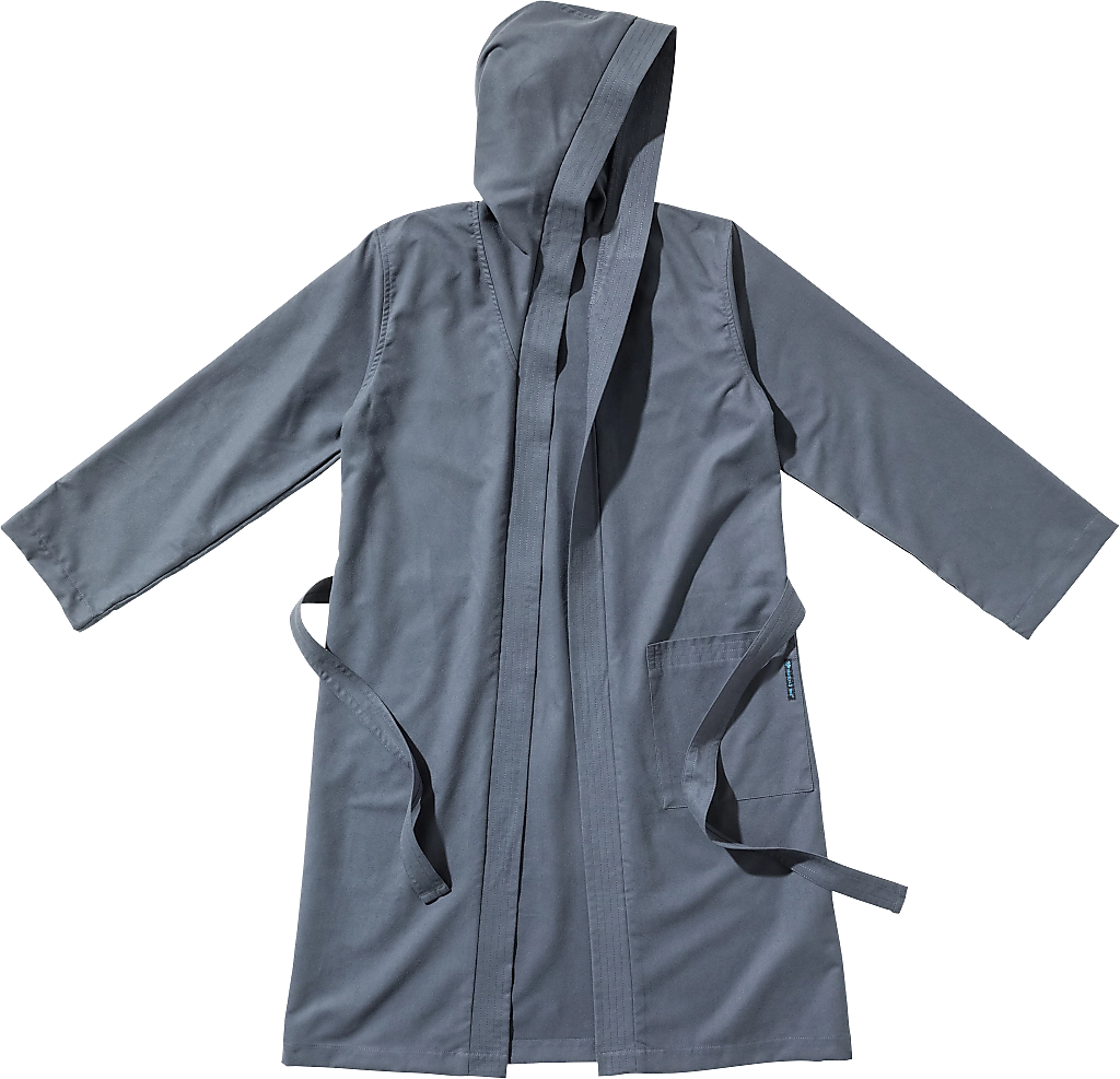 Cocoon Microfiber Bathrobe Ultralight with Hood Size M anchor grey