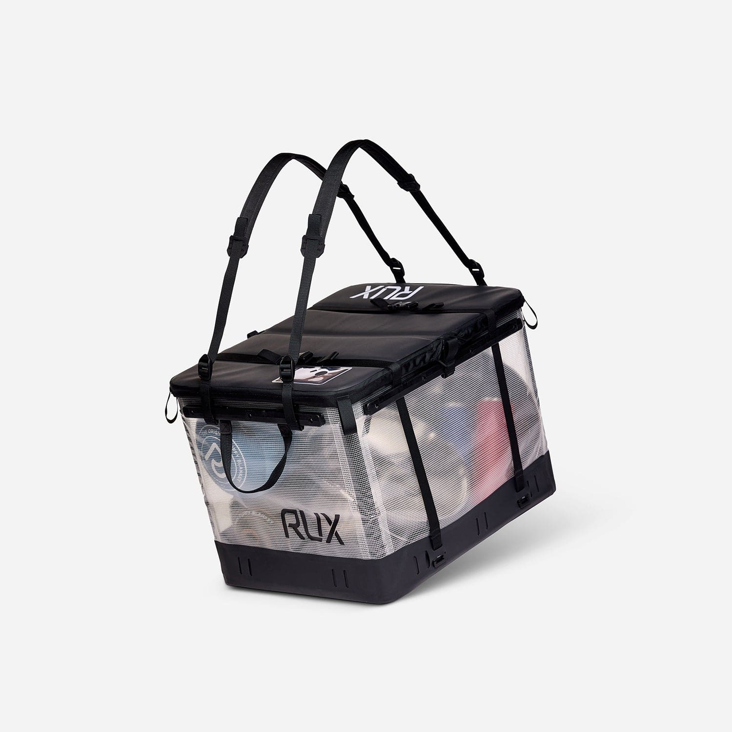 RUX 70L faltbare, wetterfeste 70-Liter-Transportbox (Tri-Fold) Clear