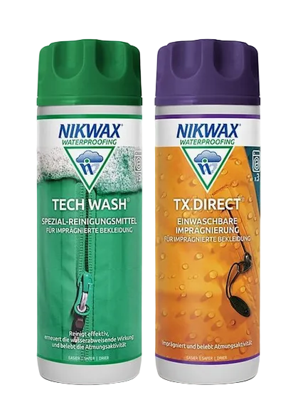 Nikwax 2-Pack 300 ml Tech Wash + 300 ml TX. Direct Wash IN Waschmittel & Imprägnierungsmittel