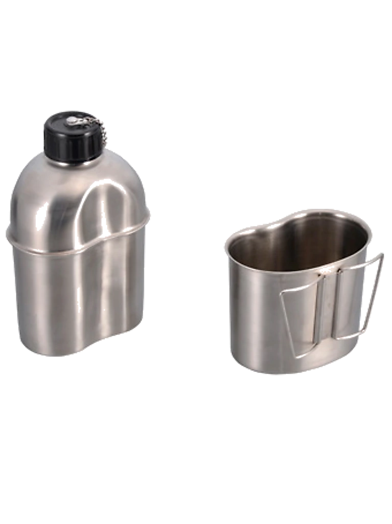 Edelstahl Feldflasche mit Becher