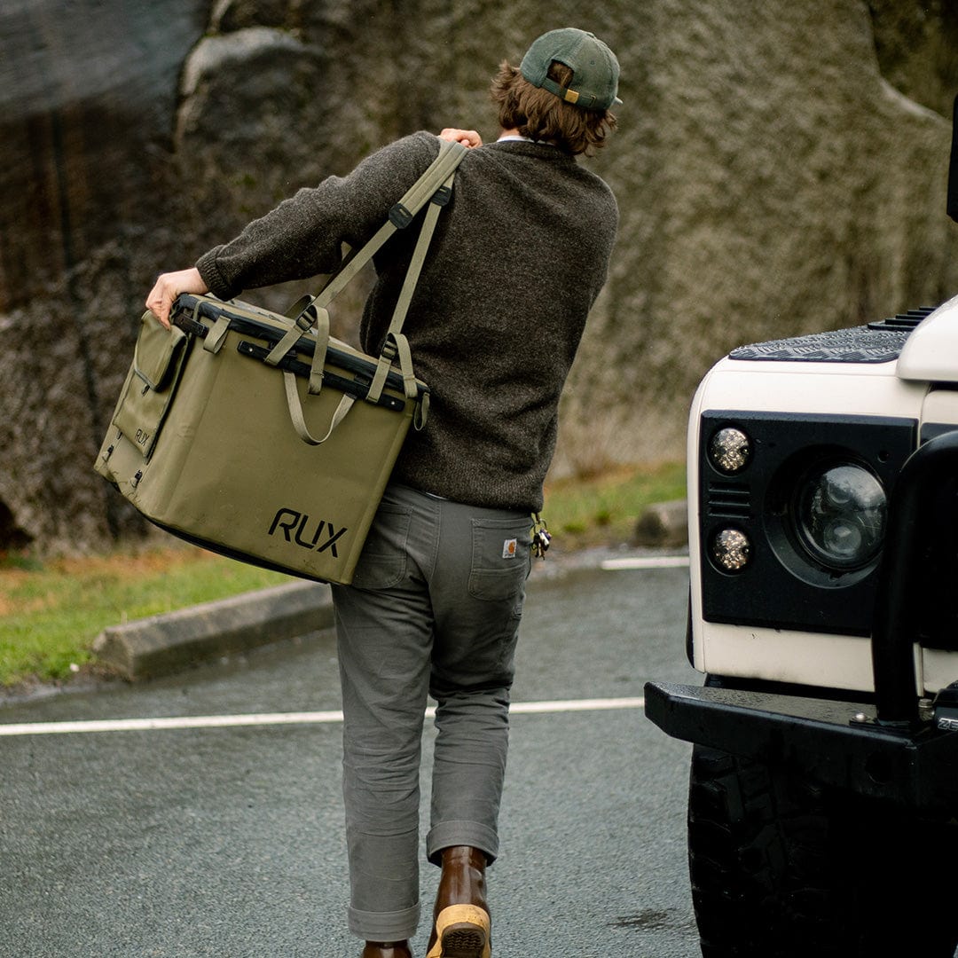 RUX 70L faltbare, wetterfeste 70-Liter-Transportbox Olive