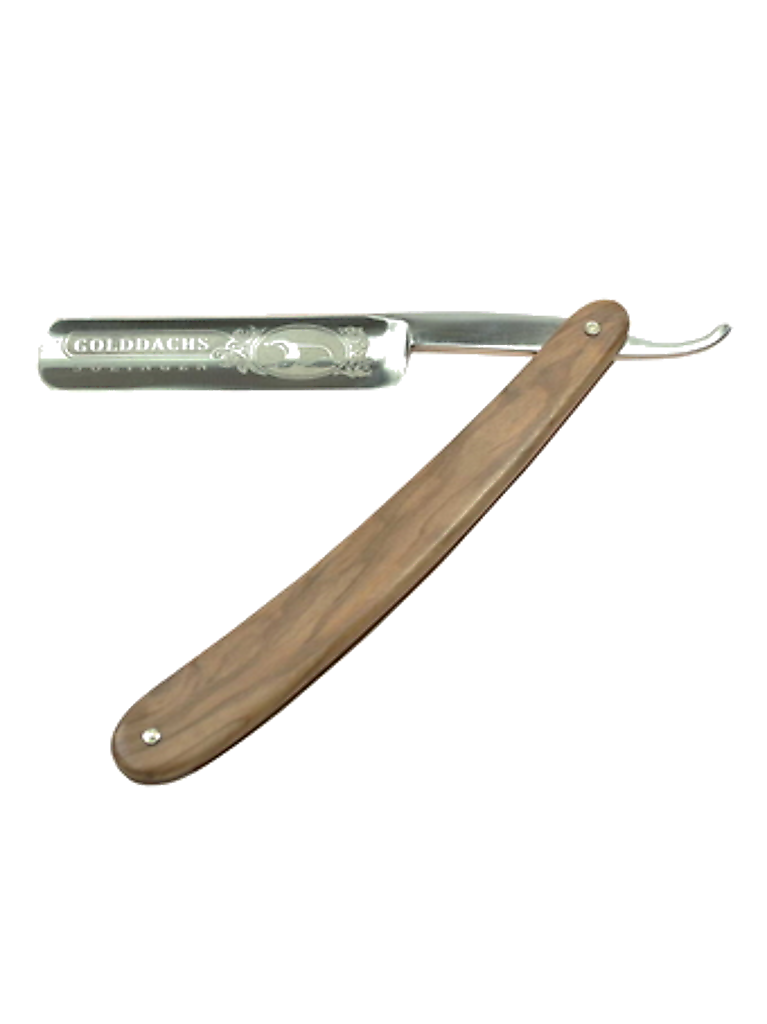 Golddachs Rasiermesser Olivenholz