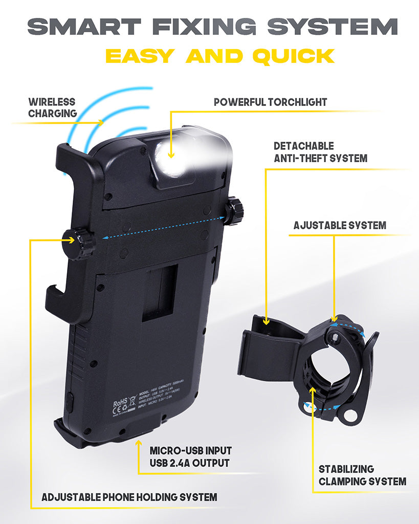SunSlice Cyclotron - 5'000 mAh Bike Phone Holder