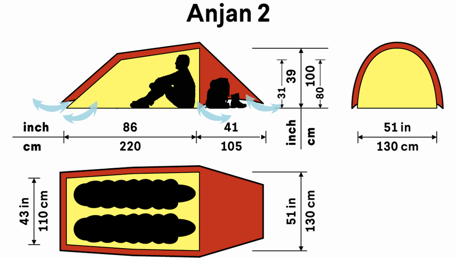 Hilleberg Anjan 2 Ultraleichtes 2-Personen-Zelt