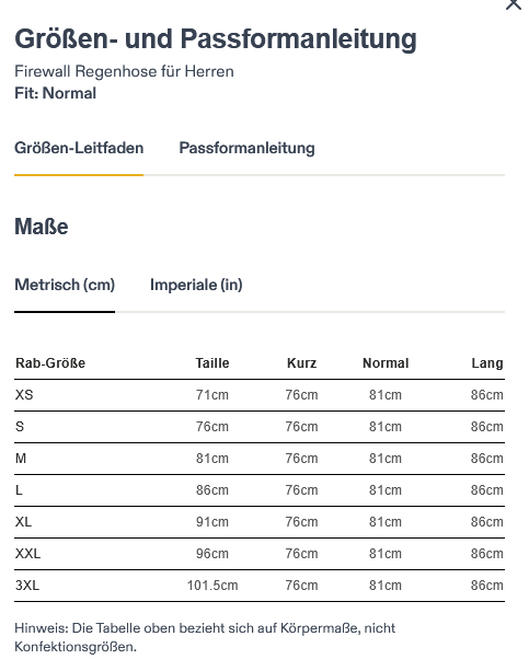 Rab Firewall Regenhose für Herren Regular
