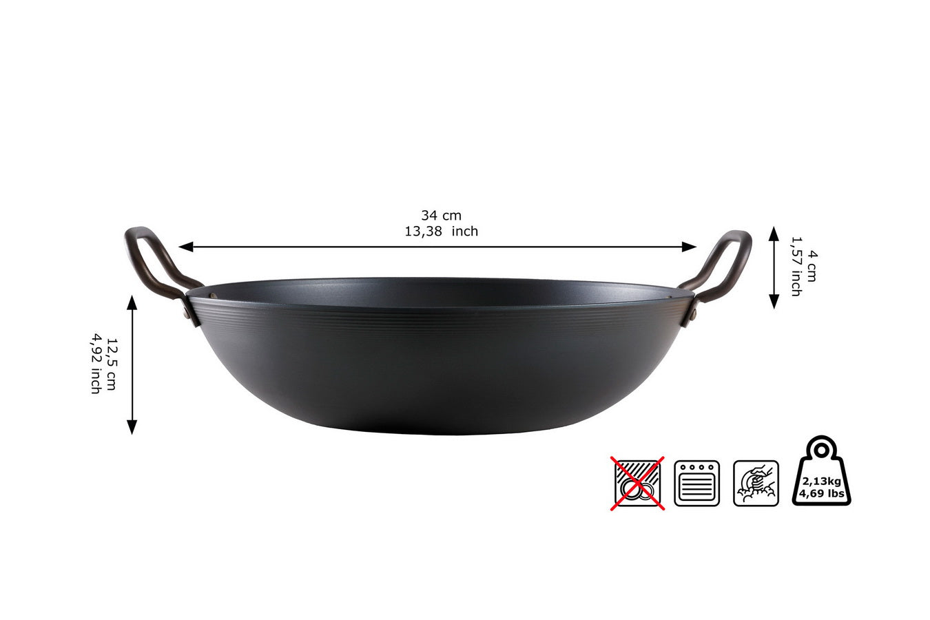 Skottsberg Carbonstahl Wok 34cm
