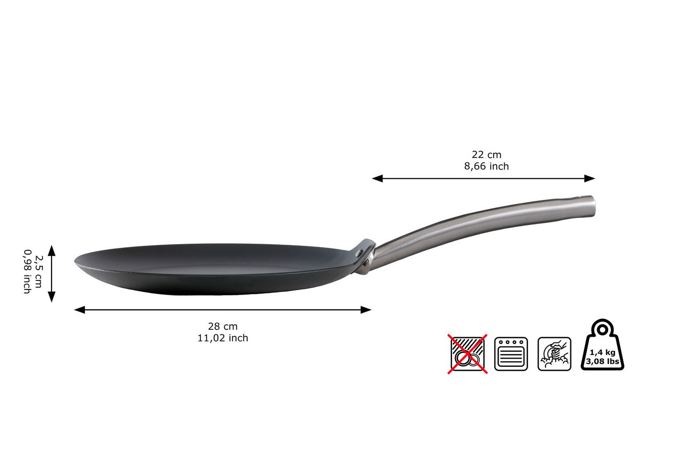 Skottsberg Crepe Pfanne Carbonstahl 28 cm
