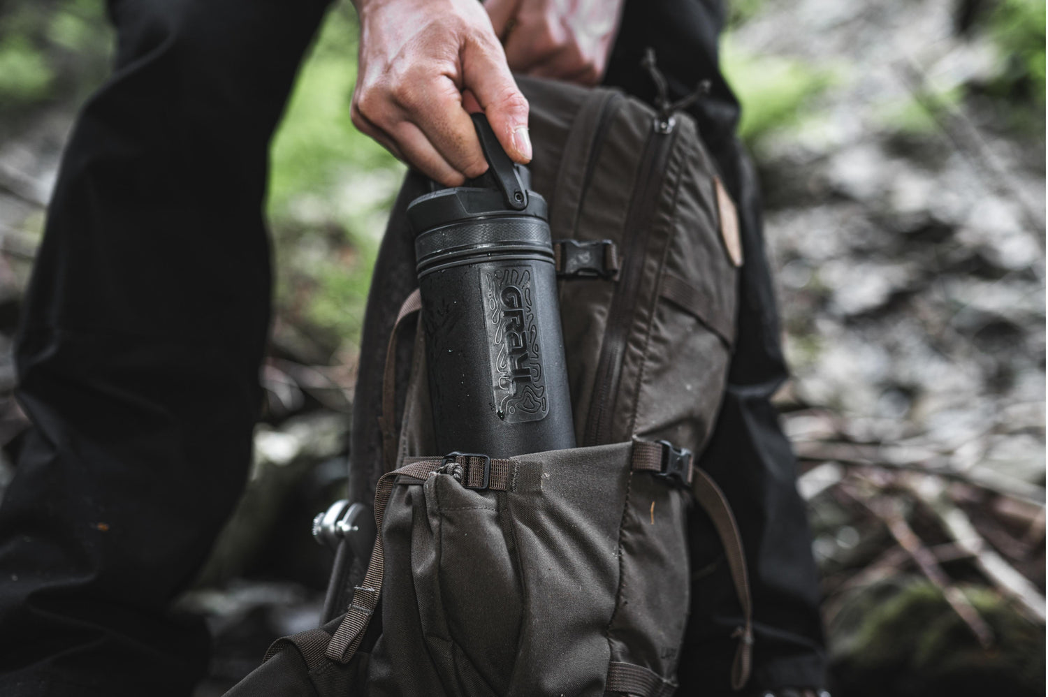 Grayl Ultrapress Purifier Bottle - Covert Black