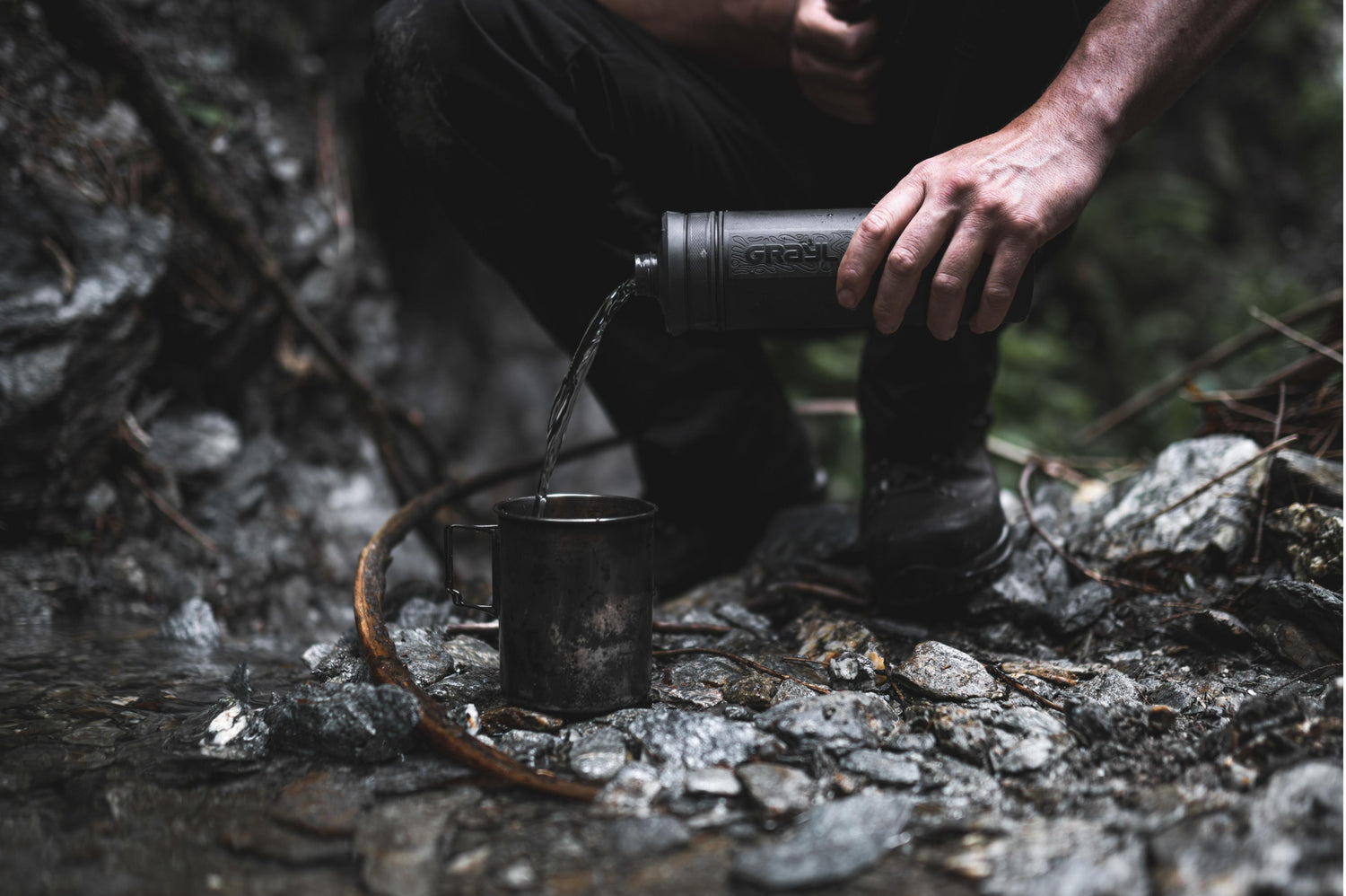 Grayl Ultrapress Purifier Bottle - Covert Black