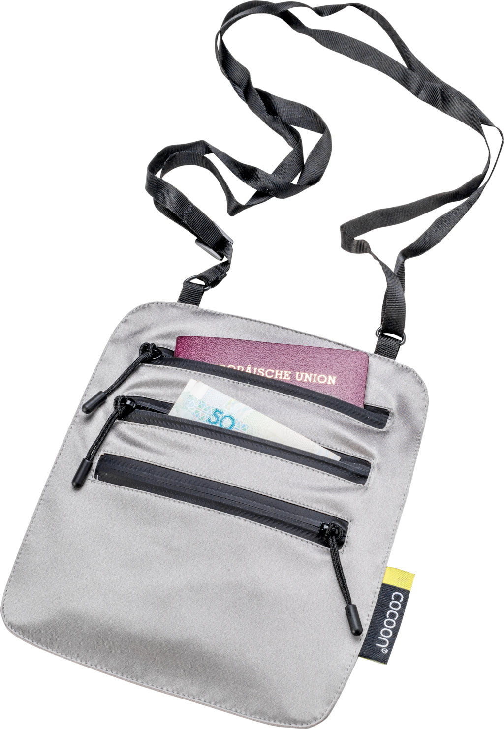 Cocoon Silk Secret Neck Wallet sand grey