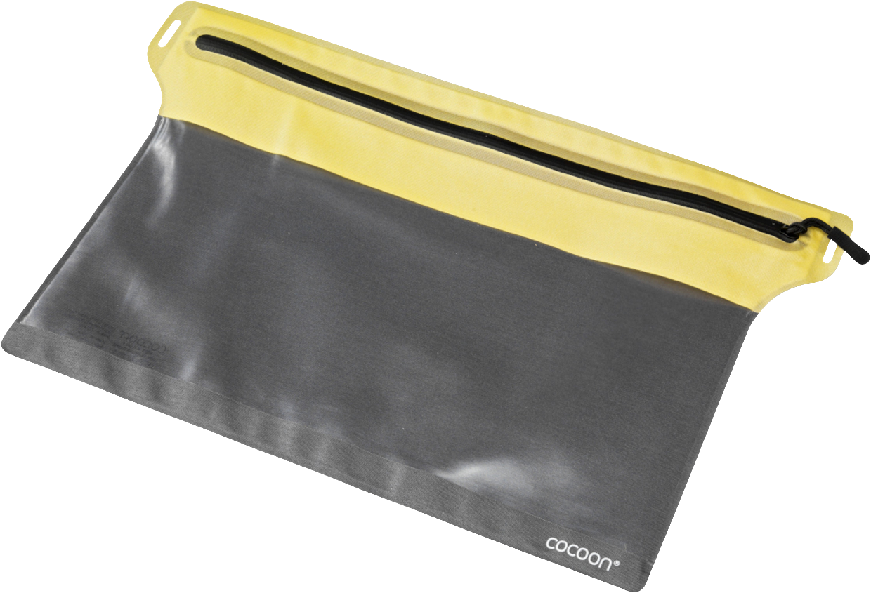 Cocoon Zippered Flat Document Bags Size L grey/yellow