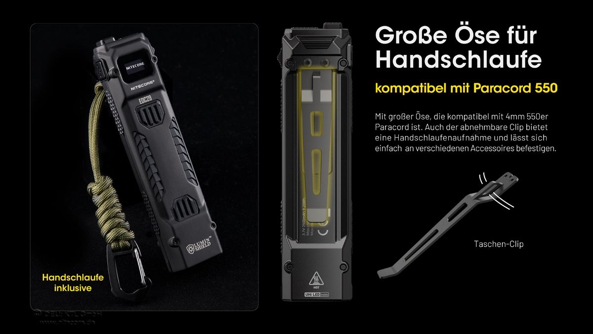 Nitecore EDC29 LUMINBLADE kompakte EDC-Taschenlampe mit 6500 Lumen