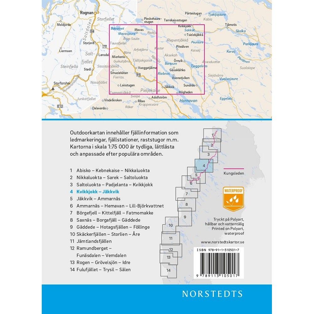 Kvikkjokk - Jäkkvik im Maßstab 1:75.000