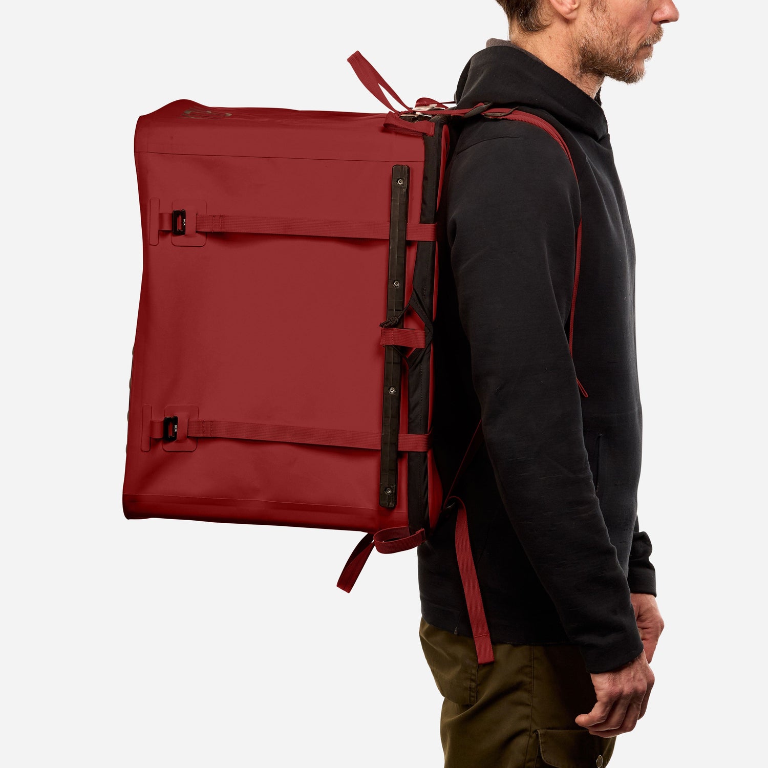 RUX 70L faltbare, wetterfeste 70-Liter-Transportbox (Press Seal) Mars Red