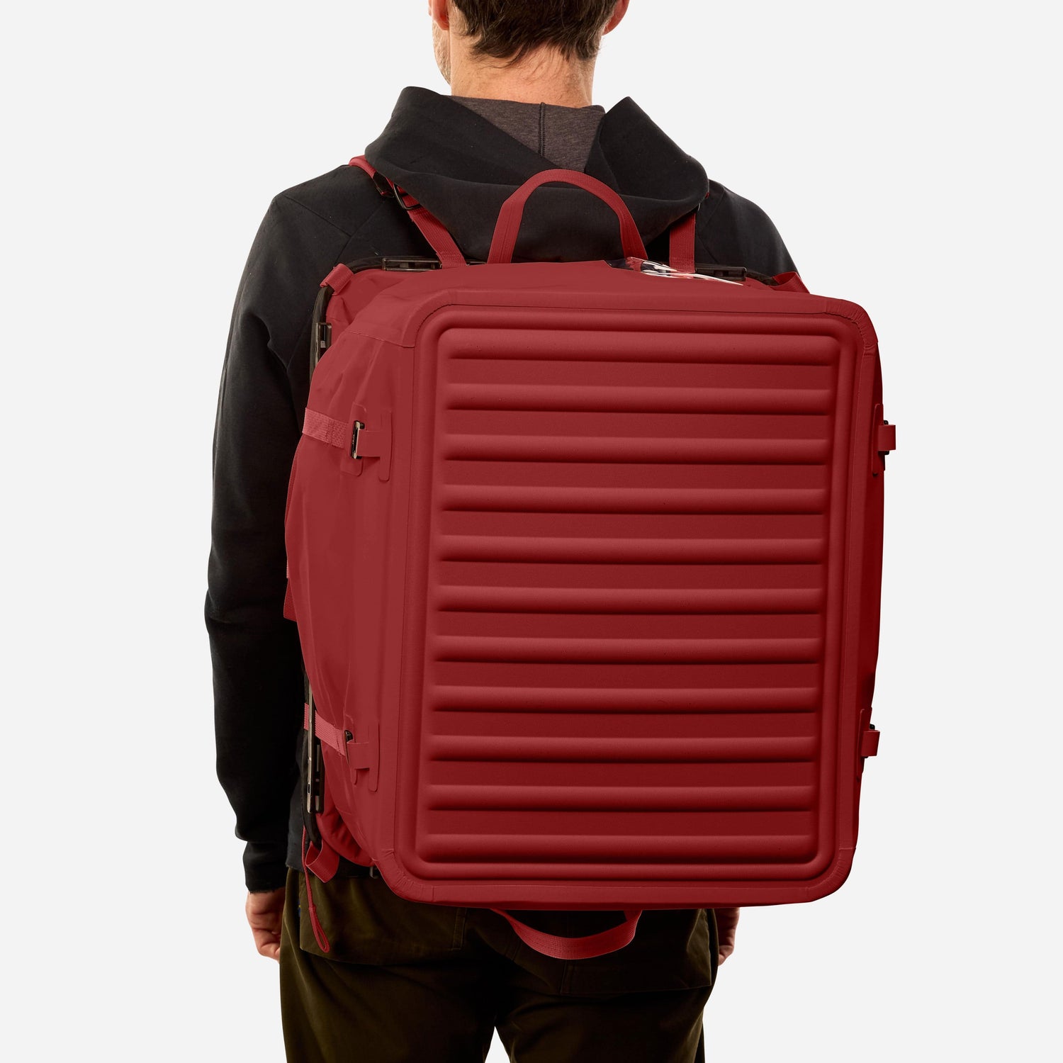 RUX 70L faltbare, wetterfeste 70-Liter-Transportbox (Press Seal) Mars Red