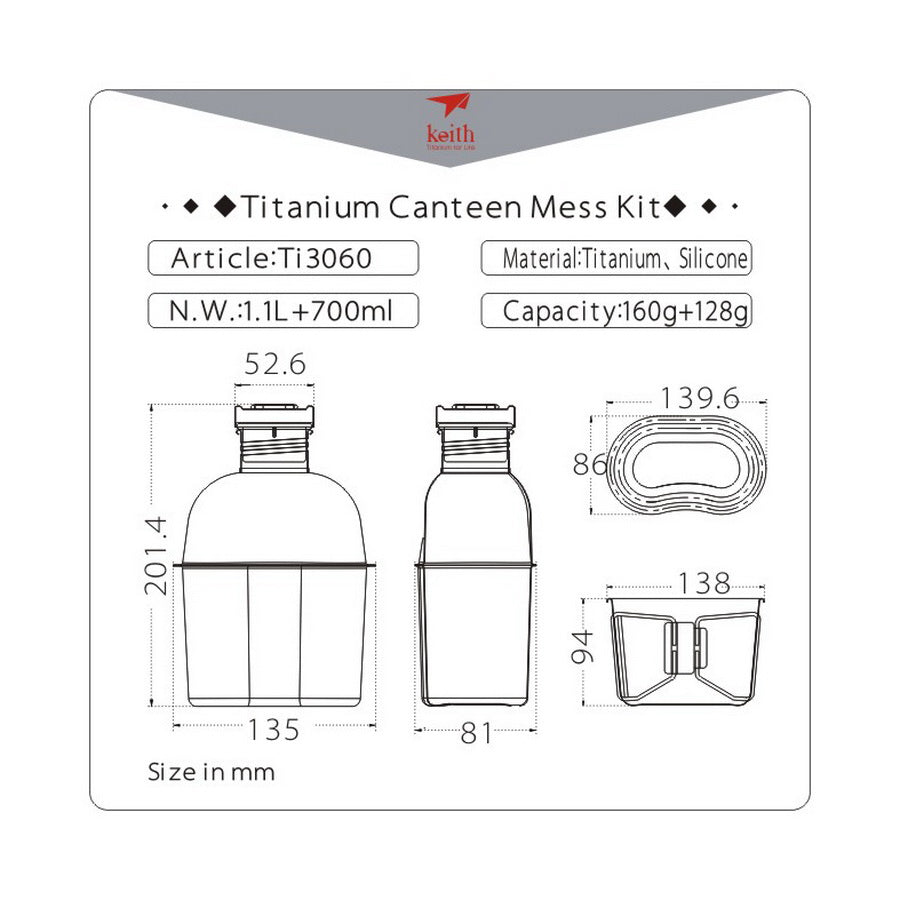 Keith Titanium Canteen Mess Kit