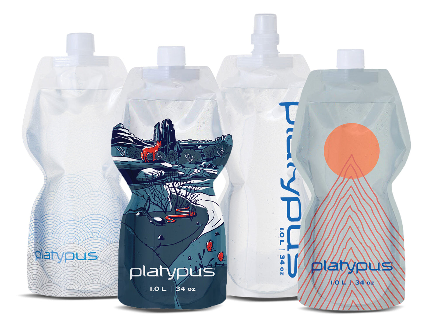 Platypus SoftBottle 1L with Push-Pull Cap Waves