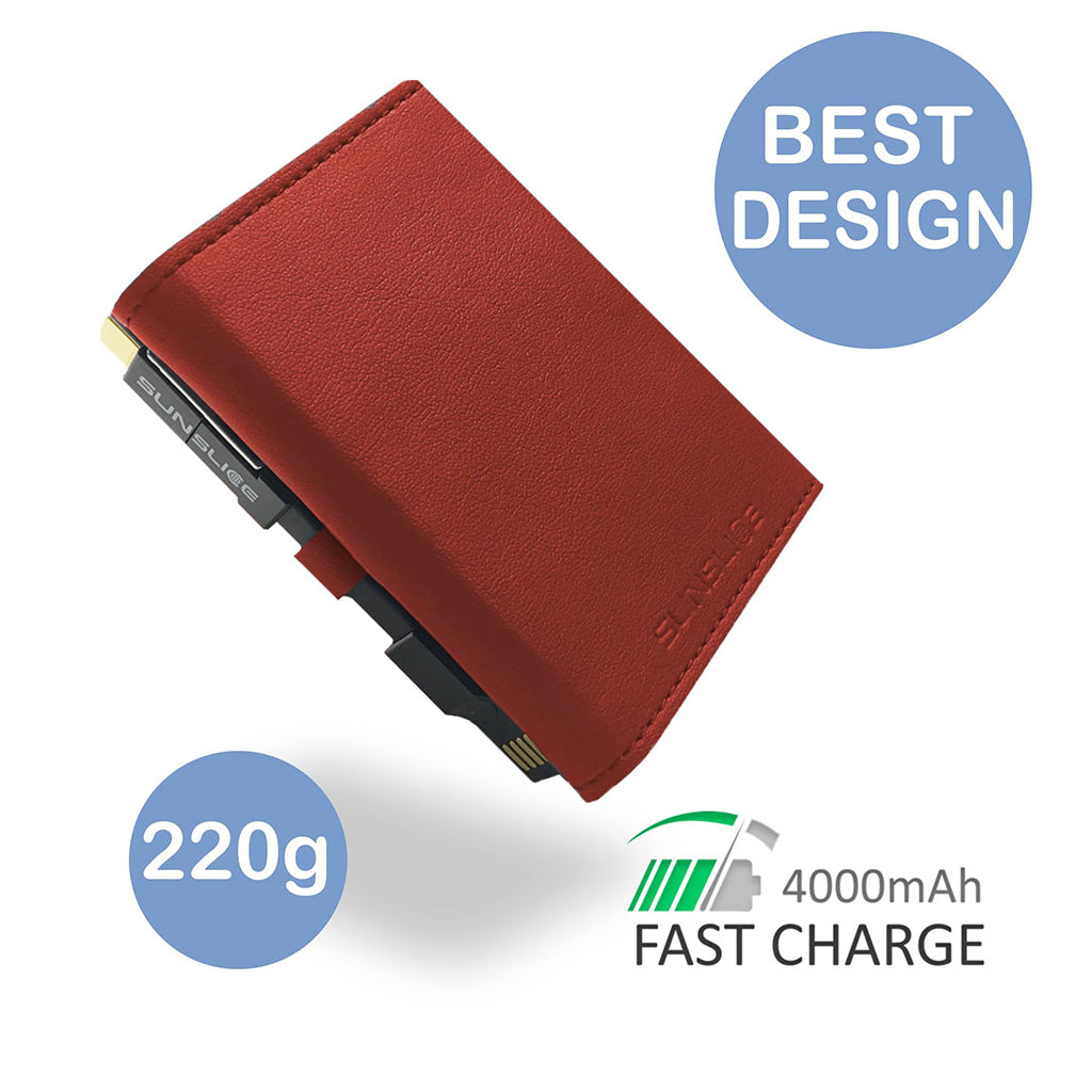 SunSlice Photon 4W - 4'000 mAh Solar Powerbank Red
