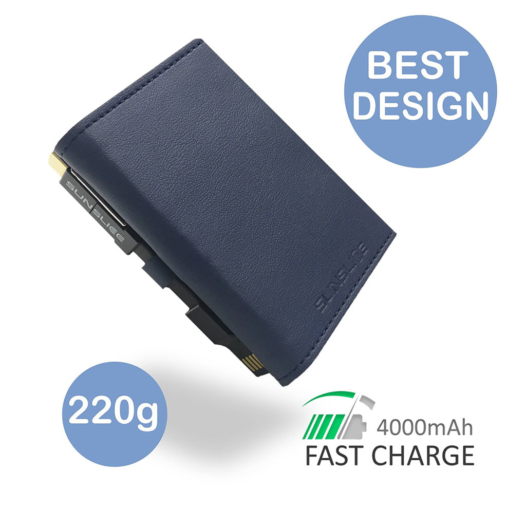 SunSlice Photon 4W - 4'000 mAh Solar Powerbank Blue