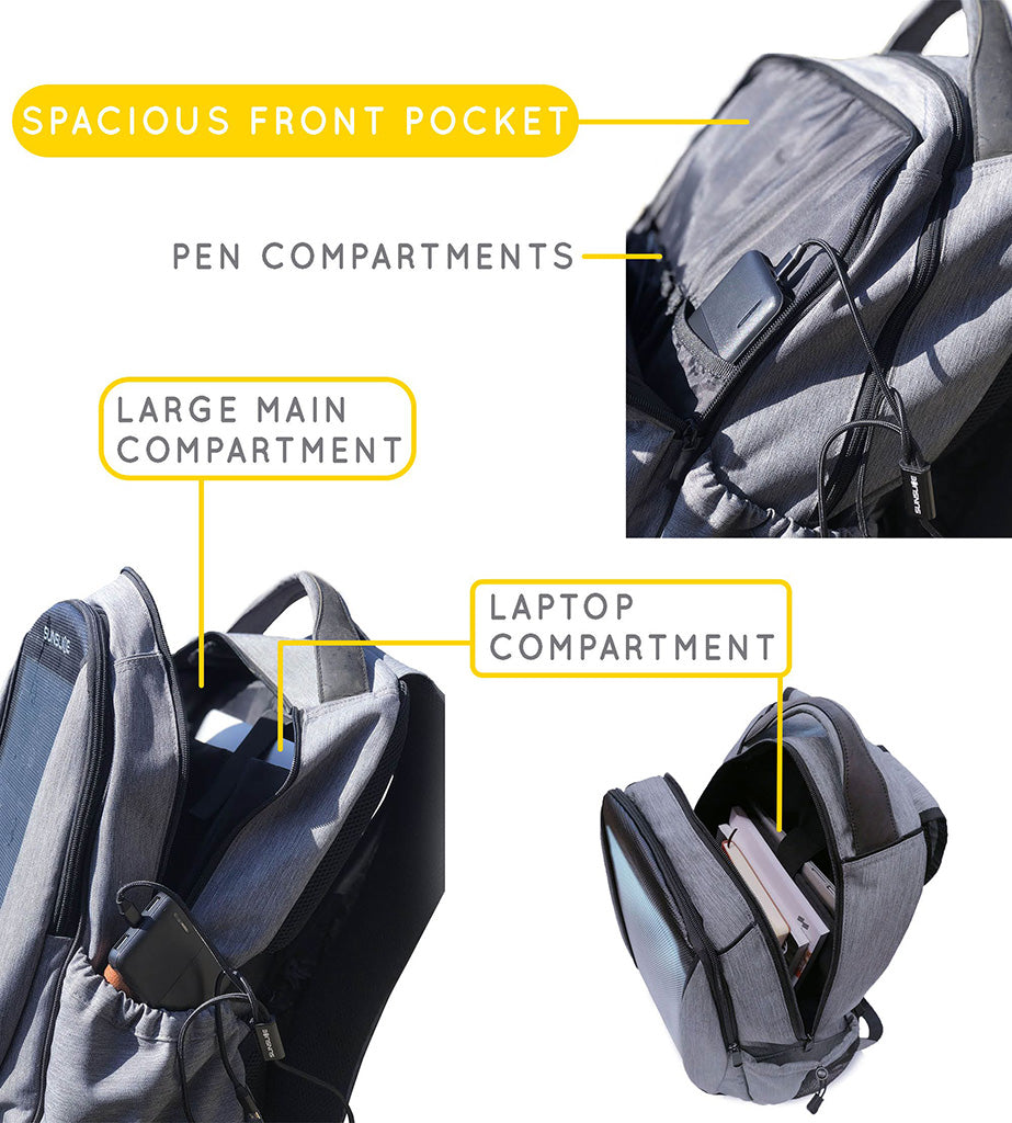 SunSlice Zenith - 25L 8W Solar BackpackGrey