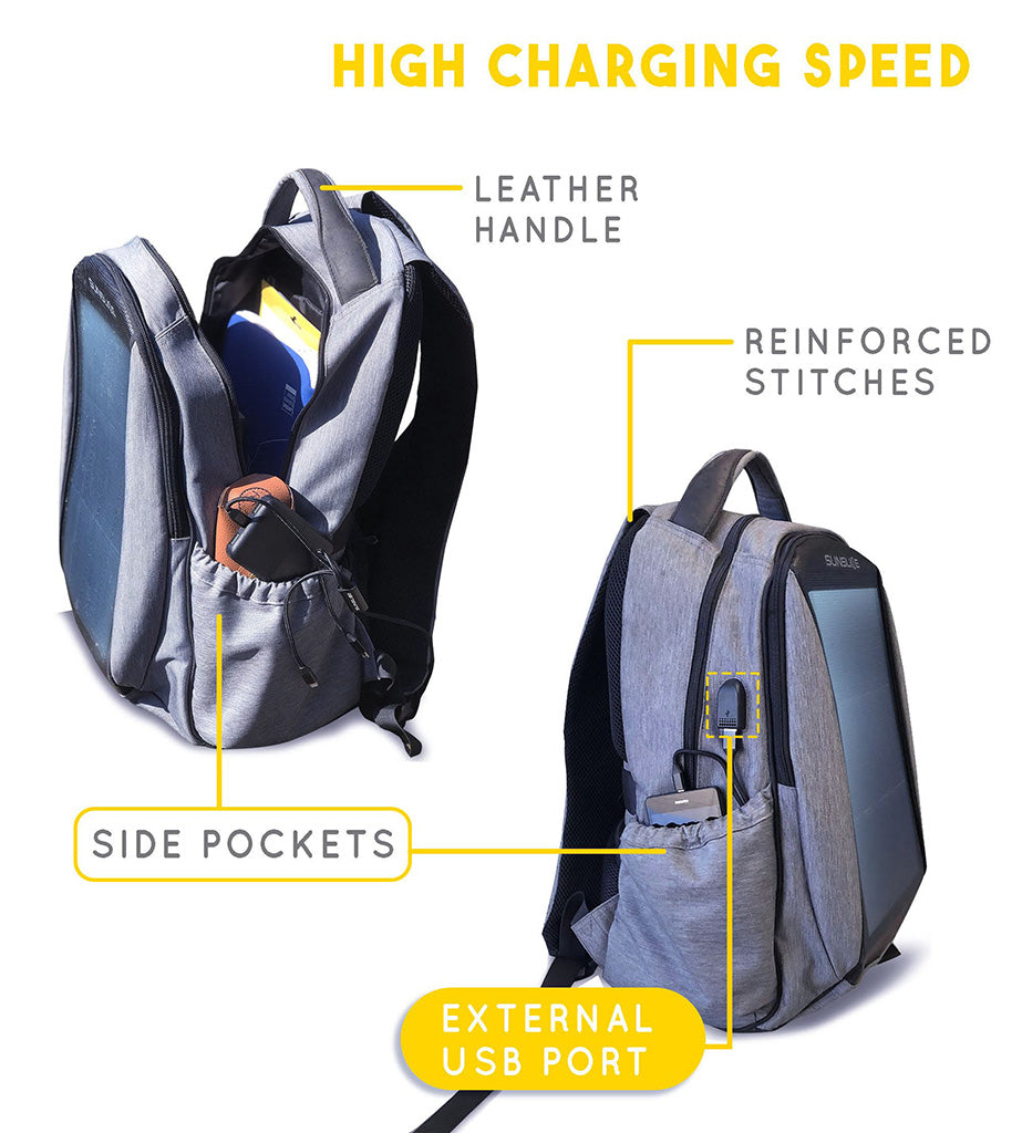 SunSlice Zenith - 25L 8W Solar BackpackGrey