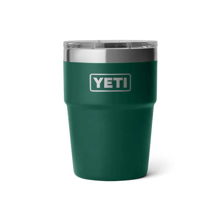 YETI Rambler® 16 oz (473 ml) – Stapelbarer Becher Black Forest Green