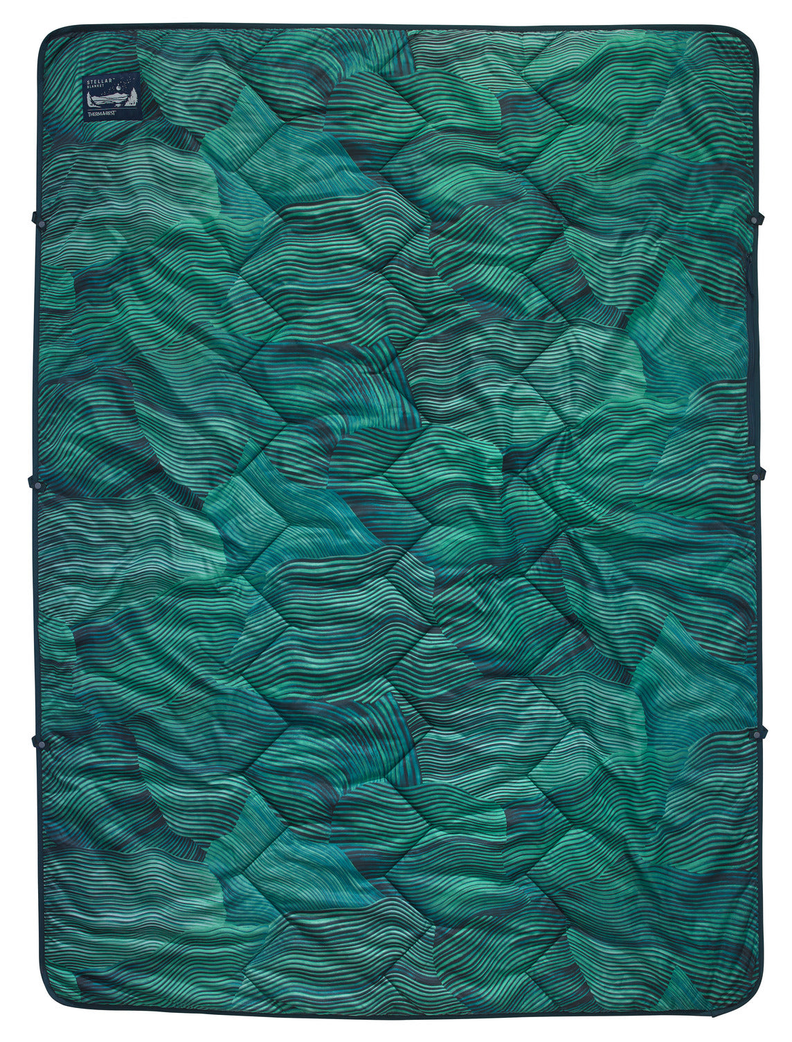 Thermarest Stellar Blanket Green Wave Print