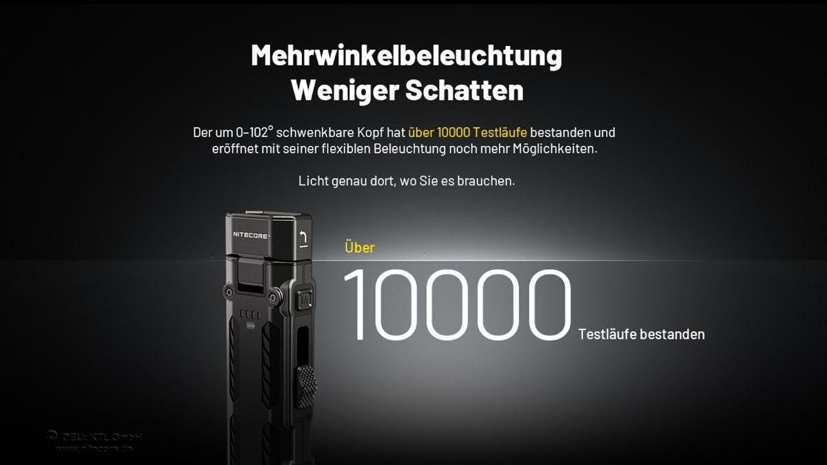 Nitecore EDC09 Winkellampe mit 1600 Lumen