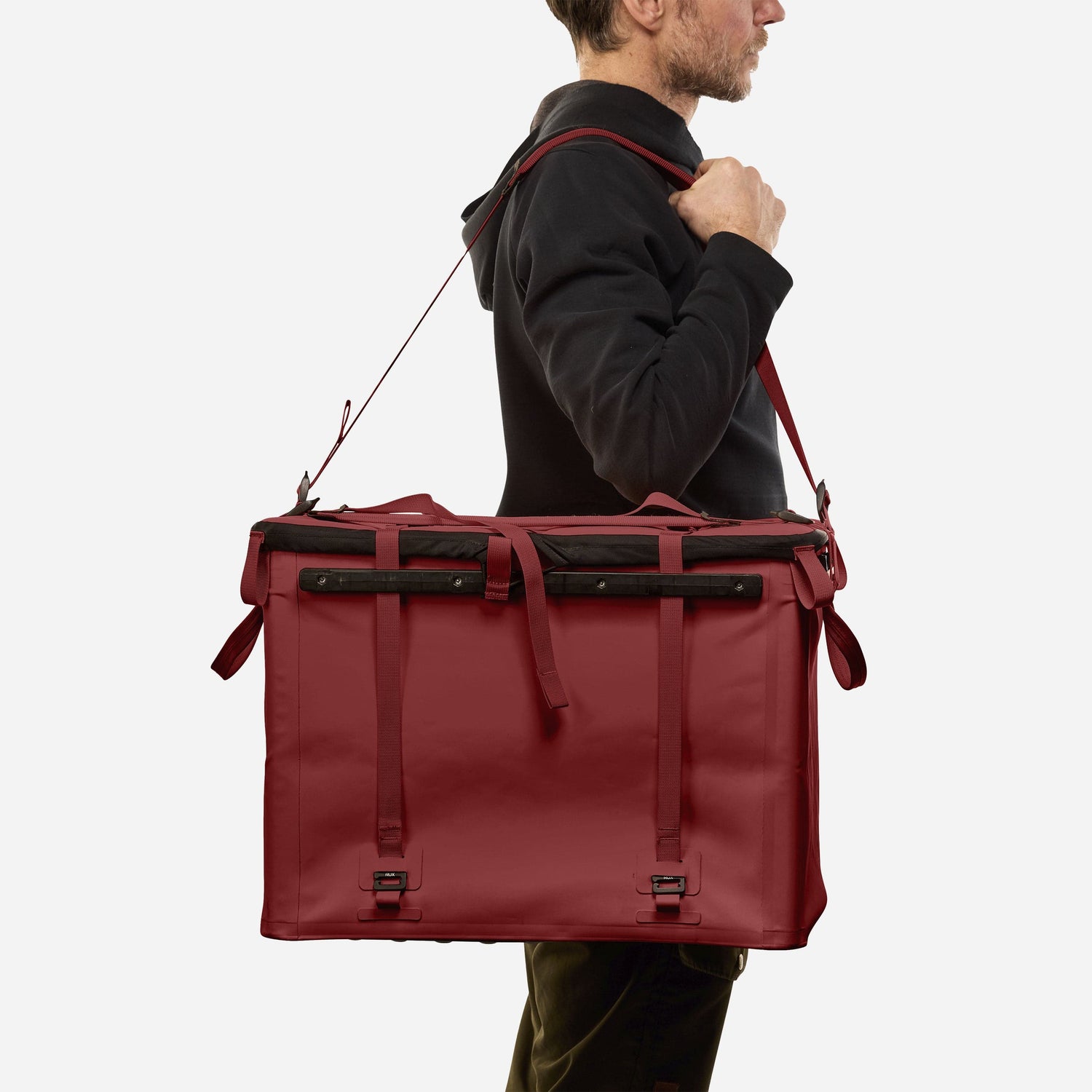 RUX 70L faltbare, wetterfeste 70-Liter-Transportbox (Press Seal) Mars Red